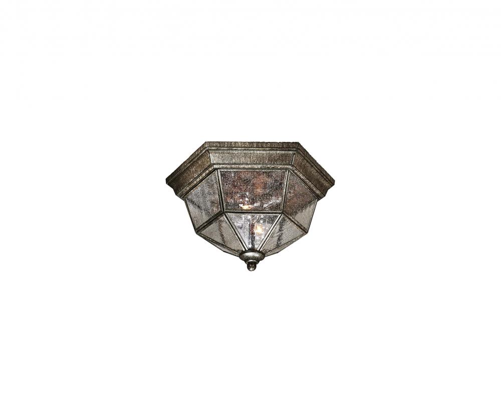 Two Light Rust Outdoor Flush Mount