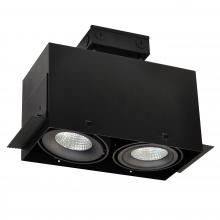  NMRTLG-12D6L1935SB - LED Trimless 2-Head MLS Housing, 30W / 2100lm per Head, 3500K, 16-Degrees Spot, Black, 120-277V