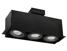  NMRTLG-13D6L1930SB - LED Trimless 3-Head MLS Housing, 30W / 2100lm per Head, 3000K, 16-Degrees Spot, Black, 120-277V