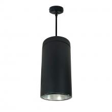  NYLS3-6P1L235FC12DBB - 6" Sapphire III Pendant Mount Black Cylinder, Diffused Clear Reflector/Black Flange, 120-277;