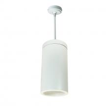  NYLS3-6P1L227NP01WWW - 6" Sapphire III Pendant Mount White Cylinder, Matte Powder White Reflector/Matte Powder White