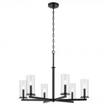  44013BK - Crosby 21.75" 6-Light Chandelier with Clear Glass in Black