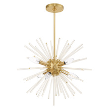  41254-12 - 6 Lt Satin Brass Pendant Chandelier *CALL FOR CLEARANCE $*