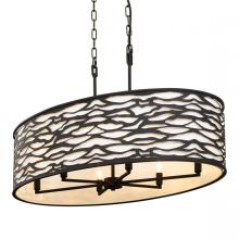  348N06CB - Kato 6-Lt Oval Pendant - Carbon Black