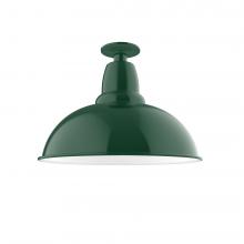 Montclair Light Works FMB108-42-L13 - 16" Cafe LED Flush Mount Light in Forest Green