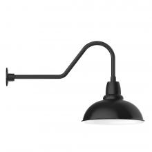 Montclair Light Works GNC108-41-L13 - 16" Cafe shade, LED Gooseneck Wall Mount, Black