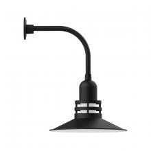 Montclair Light Works GNU149-41 - 16" Atomic shade, Curved Arm wall mount, Black