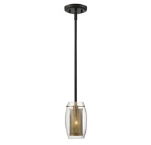  7-9064-1-95 - Dunbar 1-Light Mini-Pendant in Warm Brass with Bronze Accents