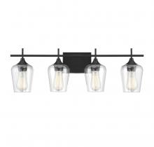  8-4030-4-BK - Octave 4-Light Bathroom Vanity Light in Black