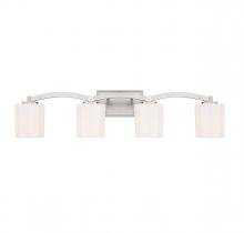  8-7710-4-SN - Whitney 4-Light Bathroom Vanity Light in Satin Nickel