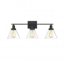  8-9130-3-BK - Drake 3-Light Bathroom Vanity Light in Black