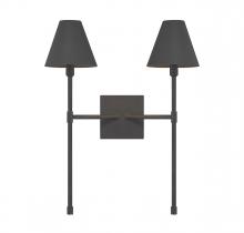  9-5202-2-89 - Jefferson 2-Light Wall Sconce in Matte Black