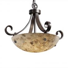 Justice Design Group ALR-9741-35-DBRZ-F1-LED-3000 - 18" Pendant Bowl - Scrolls w/ Finials