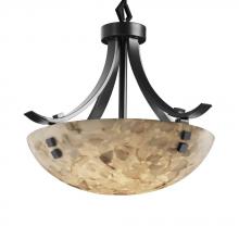 Justice Design Group ALR-9751-35-MBLK-F5-LED-3000 - 18" Pendant Bowl - Flat Bars w/ Finials