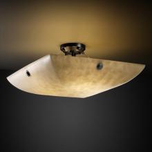 Justice Design Group CLD-9651-25-MBLK-F6-LED-3000 - 18" Semi-Flush Bowl w/ Concentric Circles Finials