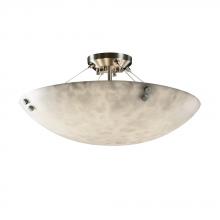 Justice Design Group CLD-9652-35-NCKL-F1-LED-5000 - 24" Semi-Flush Bowl w/ PAIR CYLINDRICAL FINIALS