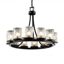 Justice Design Group GLA-8768-16-CLRT-MBLK - Dakota 12-Light Ring Chandelier (Short)