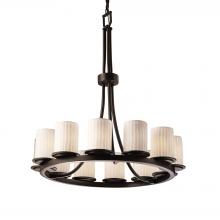 Justice Design Group POR-8763-10-WFAL-DBRZ - Dakota 12-Light Ring Chandelier (Tall)