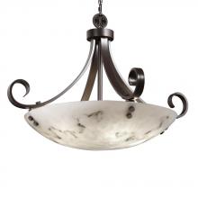  FAL-9742-35-DBRZ-F4-LED-5000 - 24" Pendant Bowl - Scrolls w/ Finials