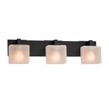 Justice Design Group FSN-8923-55-FRCR-MBLK - Modular 3-Light Bath Bar