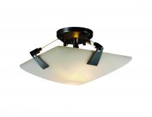 Justice Design Group FSN-9630-35-OPAL-MBLK-LED-2000 - 14" Semi-Flush Bowl w/ Tapered Clips