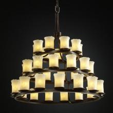 Justice Design Group GLA-8712-16-WHTW-MBLK - Dakota 36-Light 3-Tier Ring Chandelier