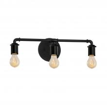 Justice Design Group NSH-8463-MBLK - Bronx 3-Light Bath Bar