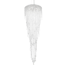  CH2413N-401O - Chantant 6 Light 120V Pendant in Polished Stainless Steel with Optic Crystal