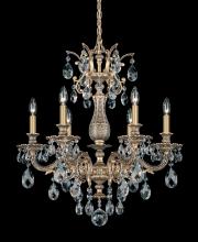  5676-76H - Milano 6 Light 120V Chandelier in Heirloom Bronze with Heritage Handcut Crystal