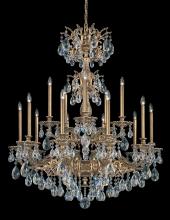  5686-48H - Milano 15 Light 120V Chandelier in Antique Silver with Heritage Handcut Crystal