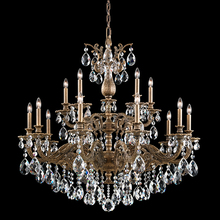  5685-23H - Milano 15 Light 120V Chandelier in Etruscan Gold with Heritage Handcut Crystal