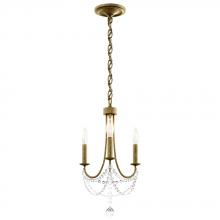  RJ1003N-48O - Verdana 3 Light 110V Mini Pendant in Antique Silver and Clear Optic Crystal