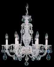  2994-40H - Sterling 6 Light 120V Chandelier in Polished Silver with Heritage Handcut Crystal