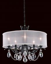  VA8305N-51H1 - Vesca 5 Light 120V Chandelier in Black with Clear Heritage Handcut Crystal and White Shade