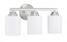  50503-BNK-WG - Bolden 3 Light Vanity in Brushed Polished Nickel (White Glass)