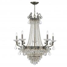  1486-HB-CL-SAQ - Majestic 11 Light Spectra Crystal Historic Brass Chandelier