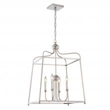  2244-PN_NOSHADE - Libby Langdon Sylvan 4 Light Polished Nickel Lantern Chandelier