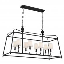  2249-BF - Libby Langdon Sylvan 8 Light Black Forged Linear Chandelier