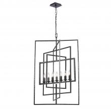  339-RS - Capri 7 Light Raw Steel Chandelier