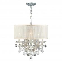  4415-CH-SAW-CLQ - Brentwood 6 Light Spectra Crystal Polished Chrome Drum Shade Chandelier