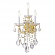  4423-GD-CL-SAQ - Maria Theresa 3 Light Spectra Crystal Gold Sconce