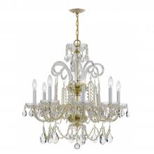  5008-PB-CL-SAQ - Traditional Crystal 8 Light Spectra Crystal Polished Brass Chandelier