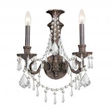 Crystorama 5162-EB-CL-MWP - Vanderbilt 2 Light Hand Cut Crystal English Bronze Sconce