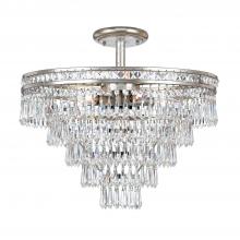  5264-OS-CL-MWP_CEILING - Mercer 7 Light Hand Cut Crystal Olde Silver Semi Flush Mount