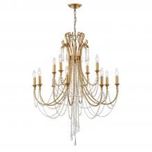  ARC-1909-GA-CL-MWP - Arcadia 12 Light Antique Gold Chandelier