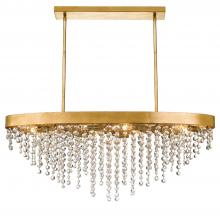  WIN-619-GA-CL-MWP - Winham 8 Light Antique Gold Crystal Linear Oval Chandelier