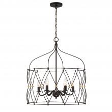 Crystorama ZUC-A9035-EB-GA - Zucca 6 Light English Bronze + Antique Gold Lantern Chandelier