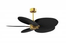  AKTP-BRBR-BK - Alessandra Tropical 5-blade ceiling fan in Brushed Brass and Matte Black blades.