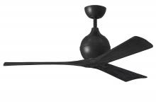  IR3-BK-BK-52 - Irene-3 three-blade paddle fan in Matte Black finish with 52" solid matte black wood blades.