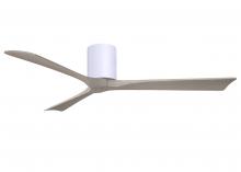  IR3H-WH-GA-60 - Irene-3H three-blade flush mount paddle fan in Matte White finish with 60” Gray Ash tone blades.